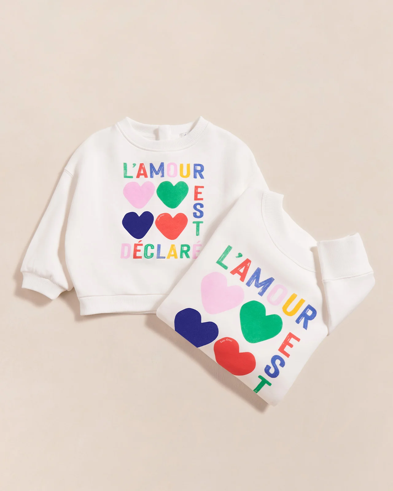 Le sweat L'amour est déclaré enfant en coton bio - multicolore – Image 9