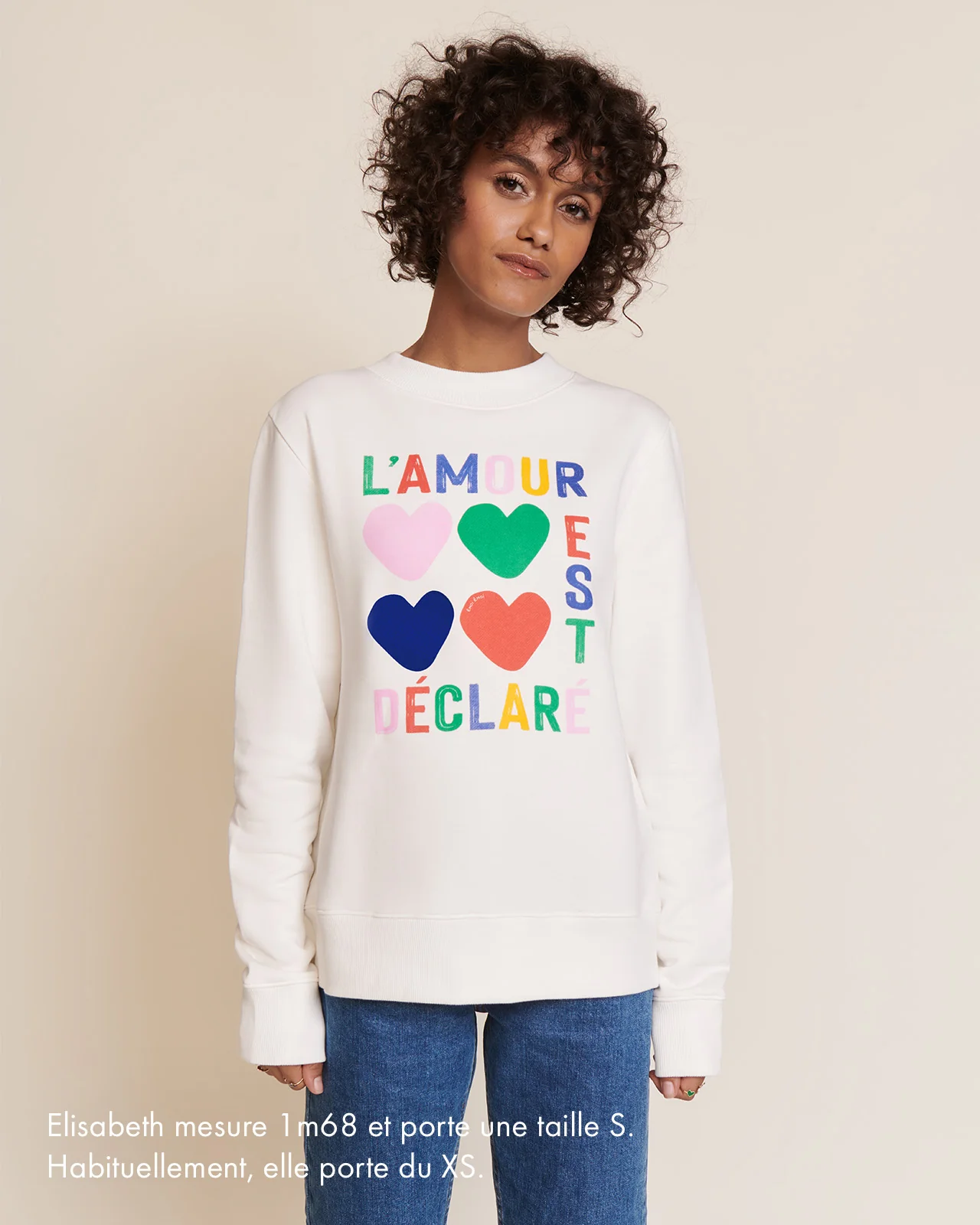 Le sweat L'amour est déclaré femme en coton bio - multicolore – Image 4