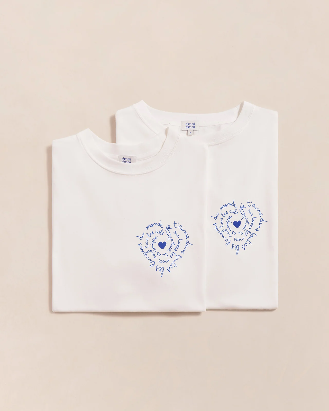 Le duo de t-shirts Je t'aime en coton bio - blanc – Image 4