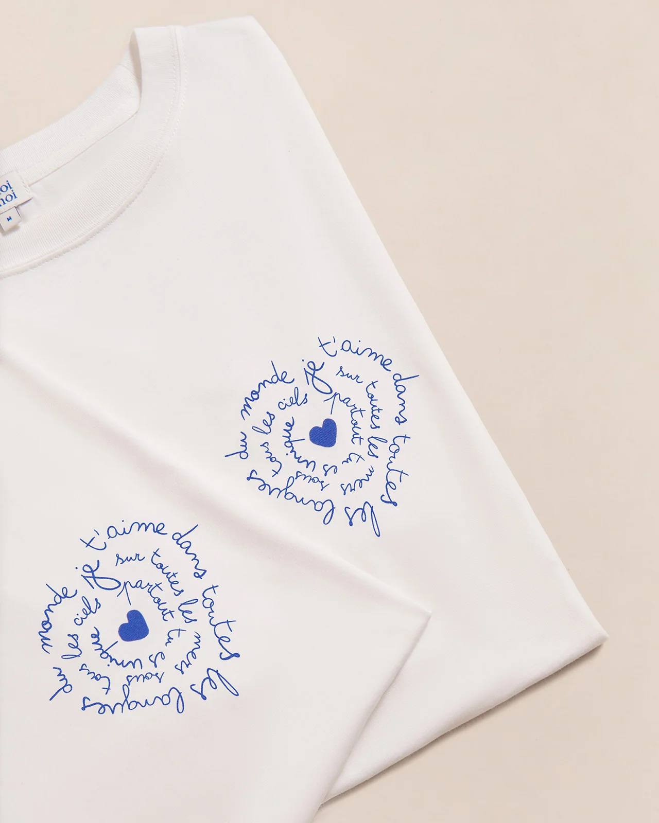 Le duo de t-shirts Je t'aime en coton bio - blanc – Image 2