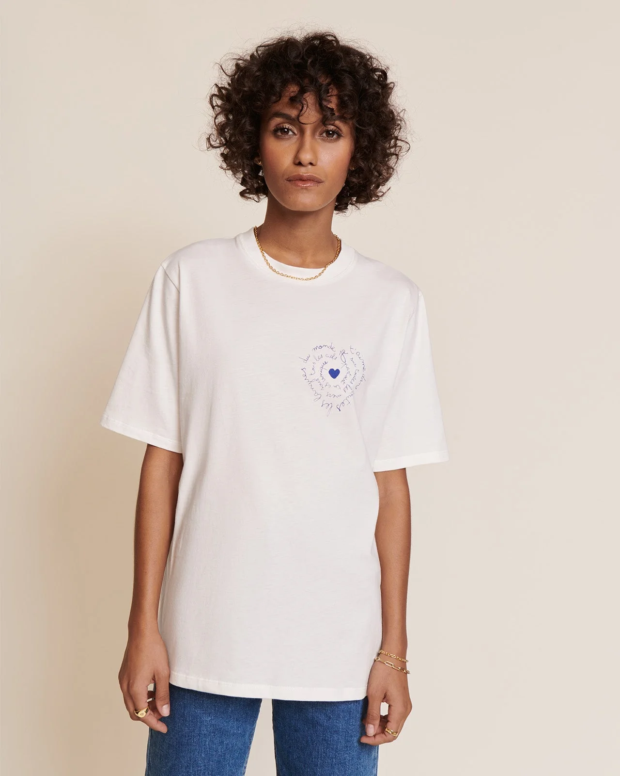 Le duo de t-shirts Je t'aime en coton bio - blanc – Image 6