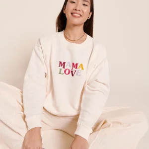 Le sweat d'allaitement Club Mama love en coton bio - crème