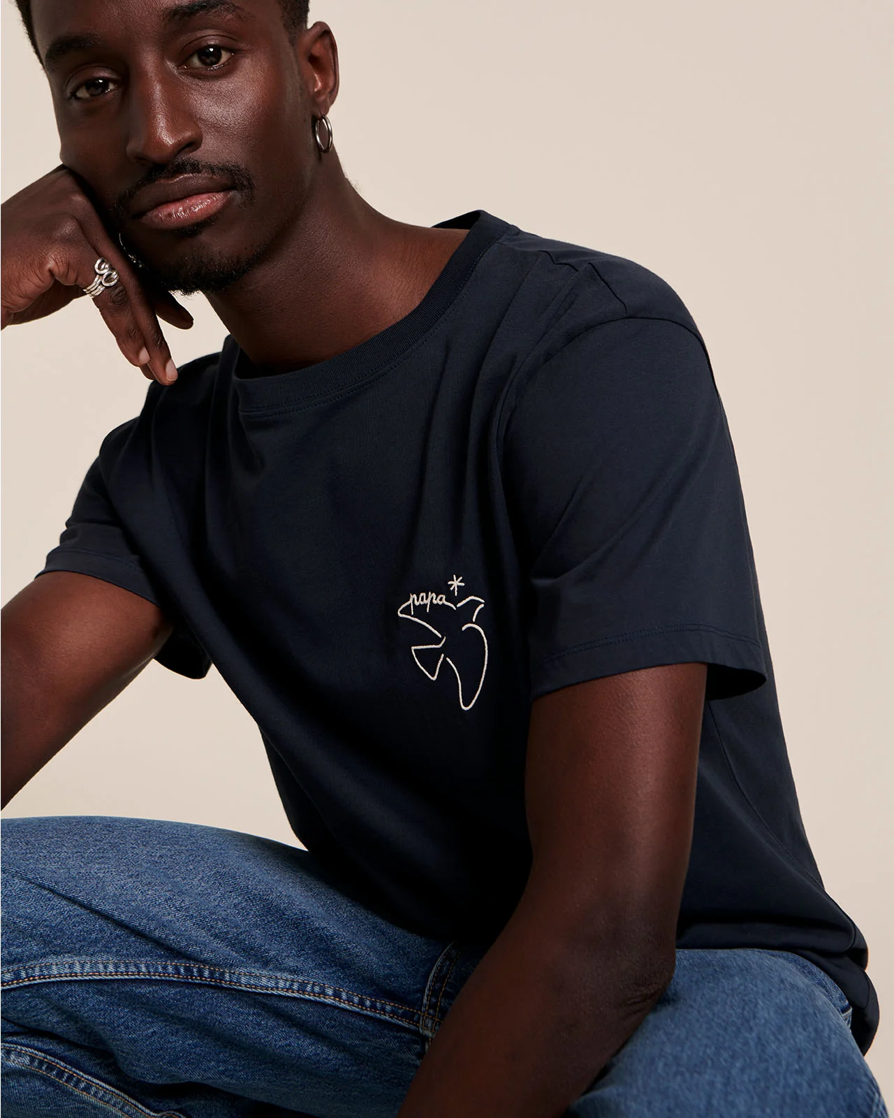 Le duo de t-shirts Papa bird / Baby bird - charbon – Image 7