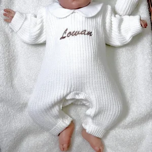 🧵 Tenue de naissance personnalisée 0-3 mois – Ensemble bébé avec bonnet et chaussons|OEKO-TEX®