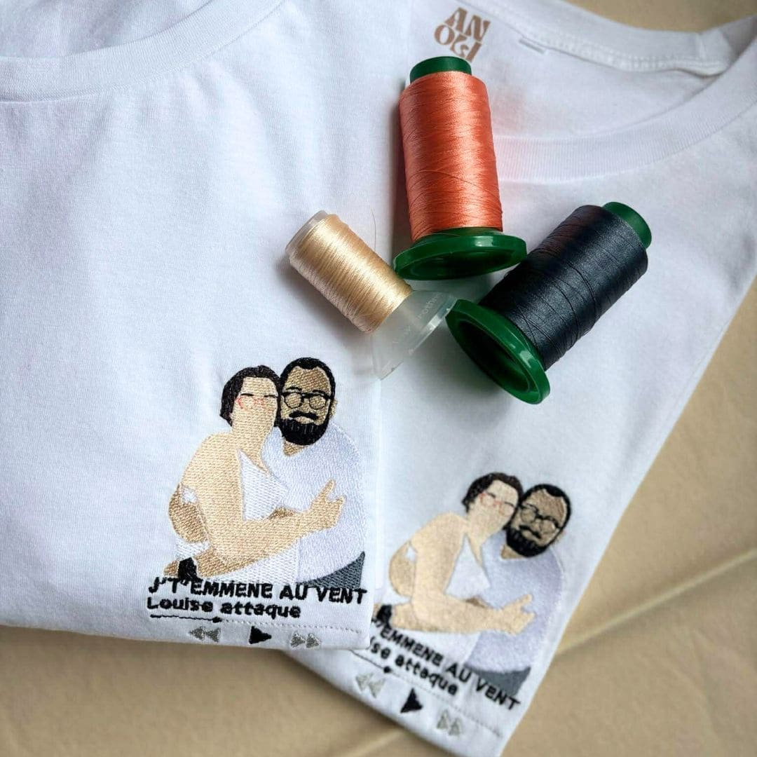 Broderie illustration remplissage & musique