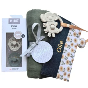 Ensemble cadeau personnalisé de naissance tournesol