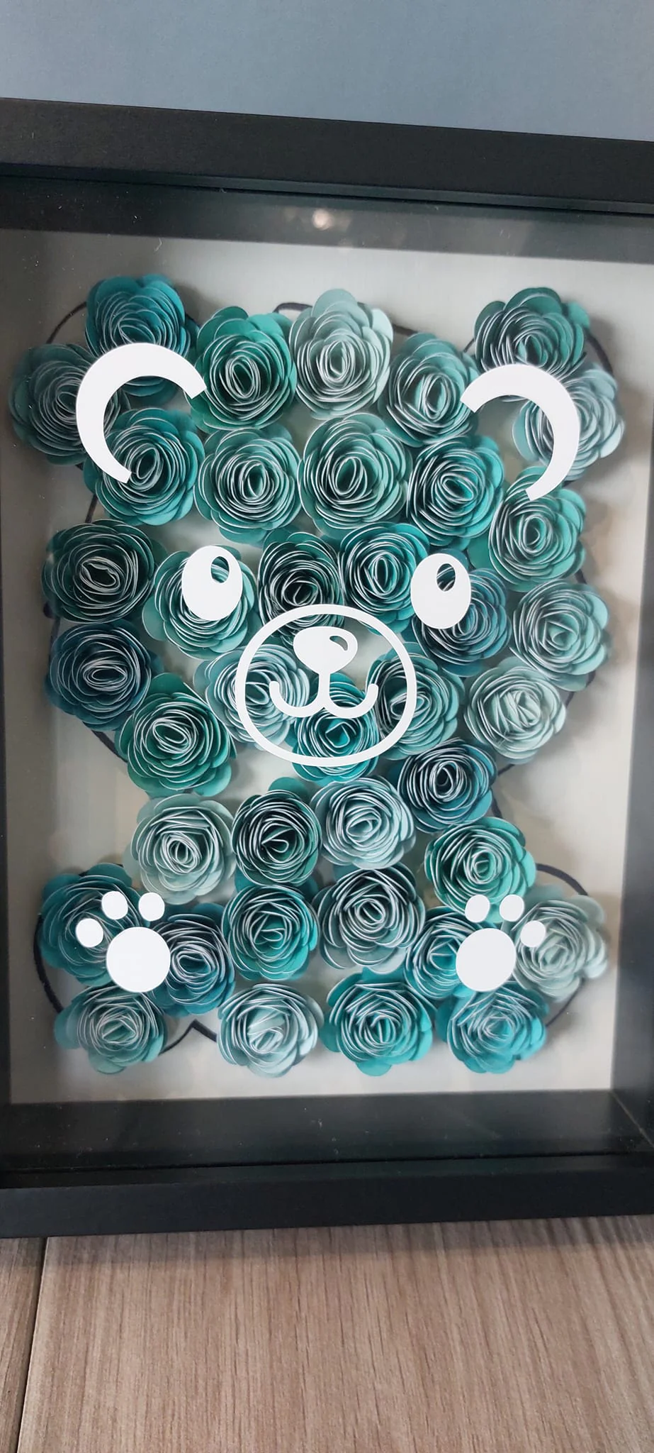 Cadre Nounours fleurs 3D – Image 2