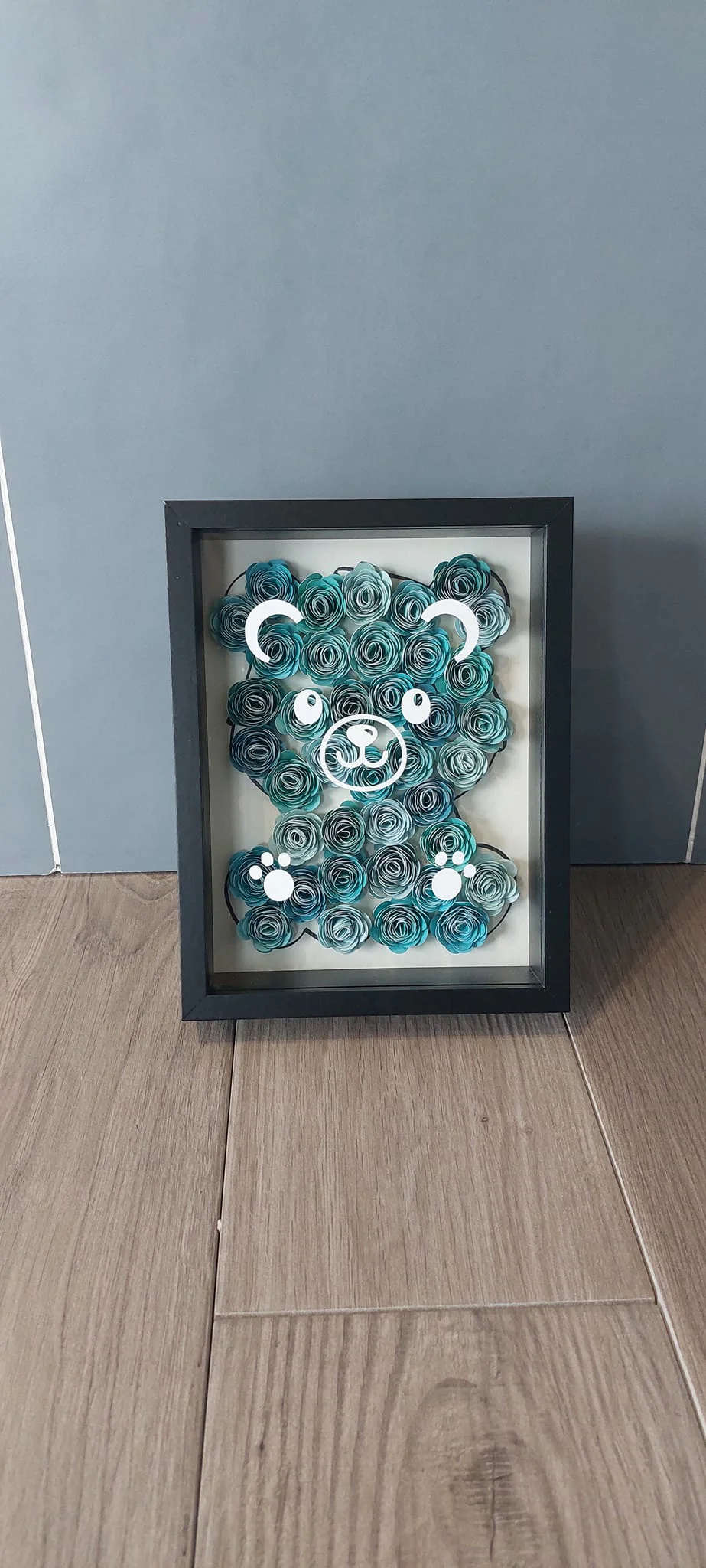 Cadre Nounours fleurs 3D