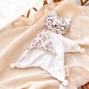 Sasha le Chat version Bengale - Doudou Chat personnalisé - Minky Léopard