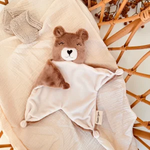 Alfonse l’ours  -  Doudou ours personnalisable - Minky Brun