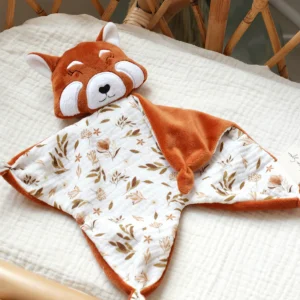 Robin le panda roux - Minky Roux  - Doudou ultradoux personnalisable