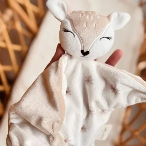 Alba la biche - Doudou Biche Personnalisé - Minky Latte