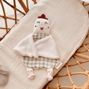 Colette la Poulette  - Doudou Poule personnalisable -  Minky Chantilly