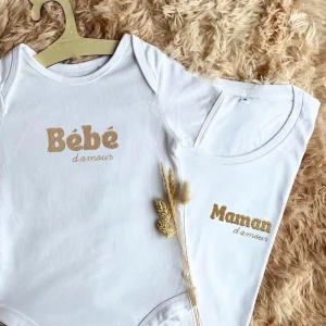 Duo broderies maman & bébé d'amour