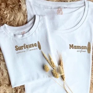 Duo broderies maman surfeuse & surfeuse comme maman