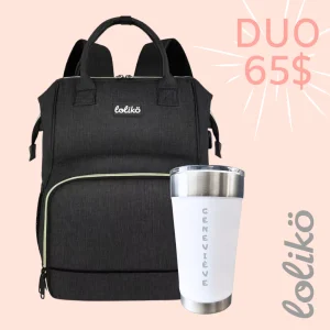 Duo Sac à dos lunch et tasse à café 16oz personnalisée