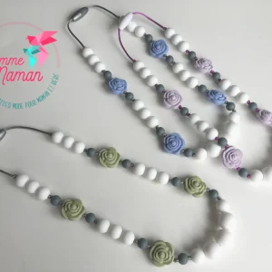 Collier pour enfant DAISY, fleurs, collier de silicone