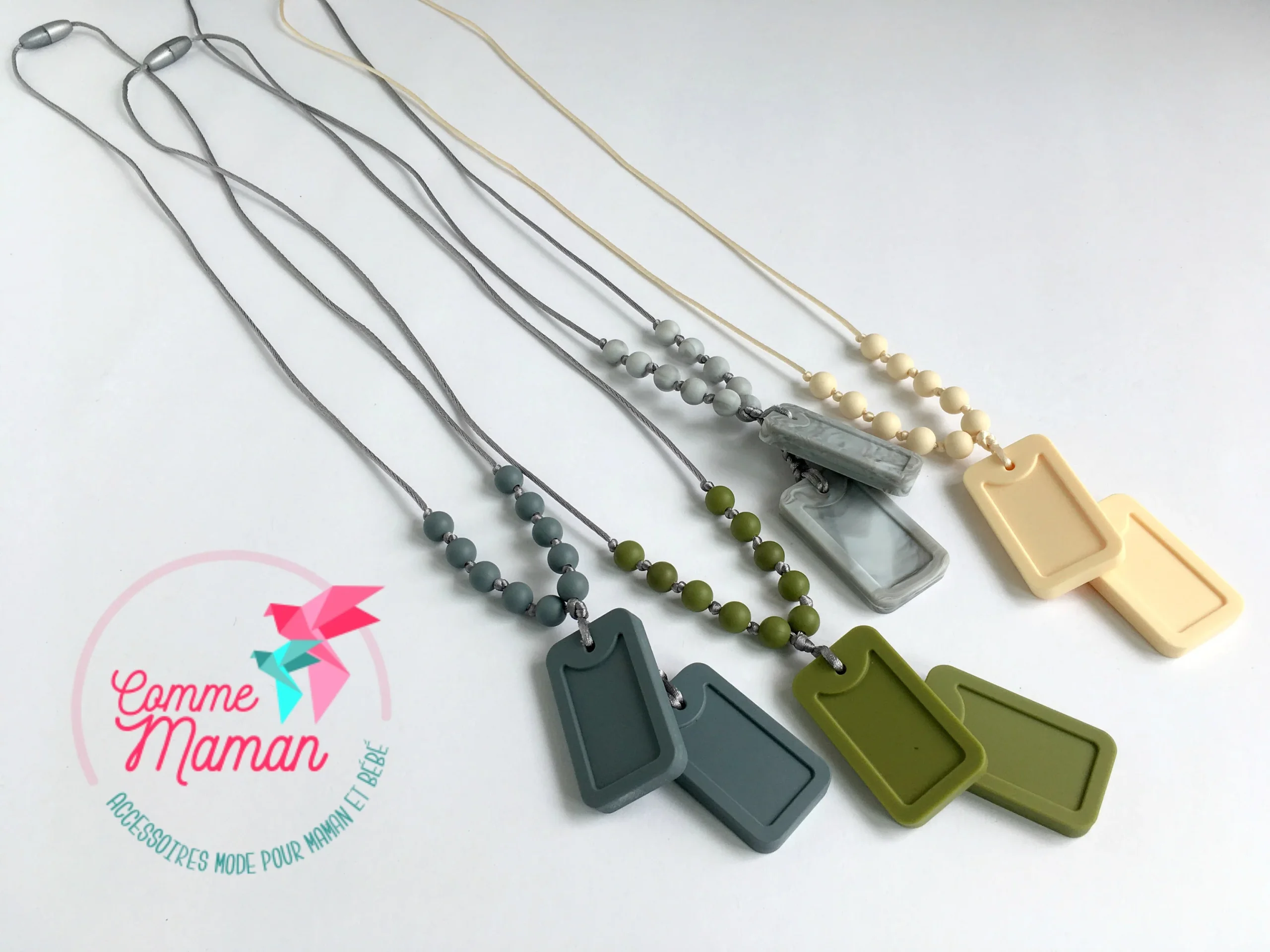 Collier d'allaitement JAMES, plaques d'armée, collier de dentition, portage, collier pour papa