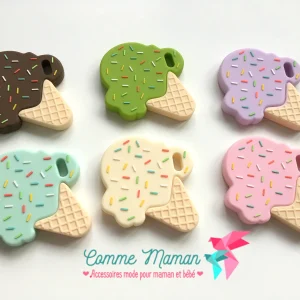 Jouet de Dentition CORNET, crème glacée, jouet en silicone, jouet a mâchouiller pour bébé / cadeau de shower /