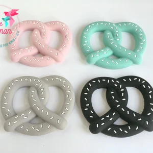 BRETZEL accessoire de dentition, jouet de dentition en silicone, jouet a mâchouiller, poussée dentaire