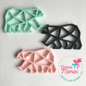 Jouet de dentition OURS POLAIRE, accessoire de dentition en silicone alimentaire, jouet à mordiller, poussée dentaire, cadeau de shower