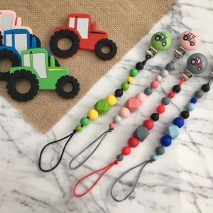 Attache-suce TRACTEUR, modèle CHARLES, poussée dentaire, cadeau de shower