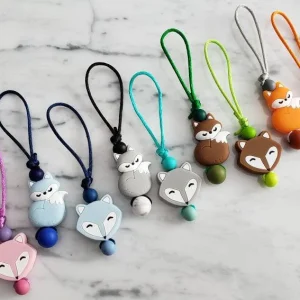 Tirette RENARD pour fermeture éclair, zipette, accessoire sensoriel, bille de silicone