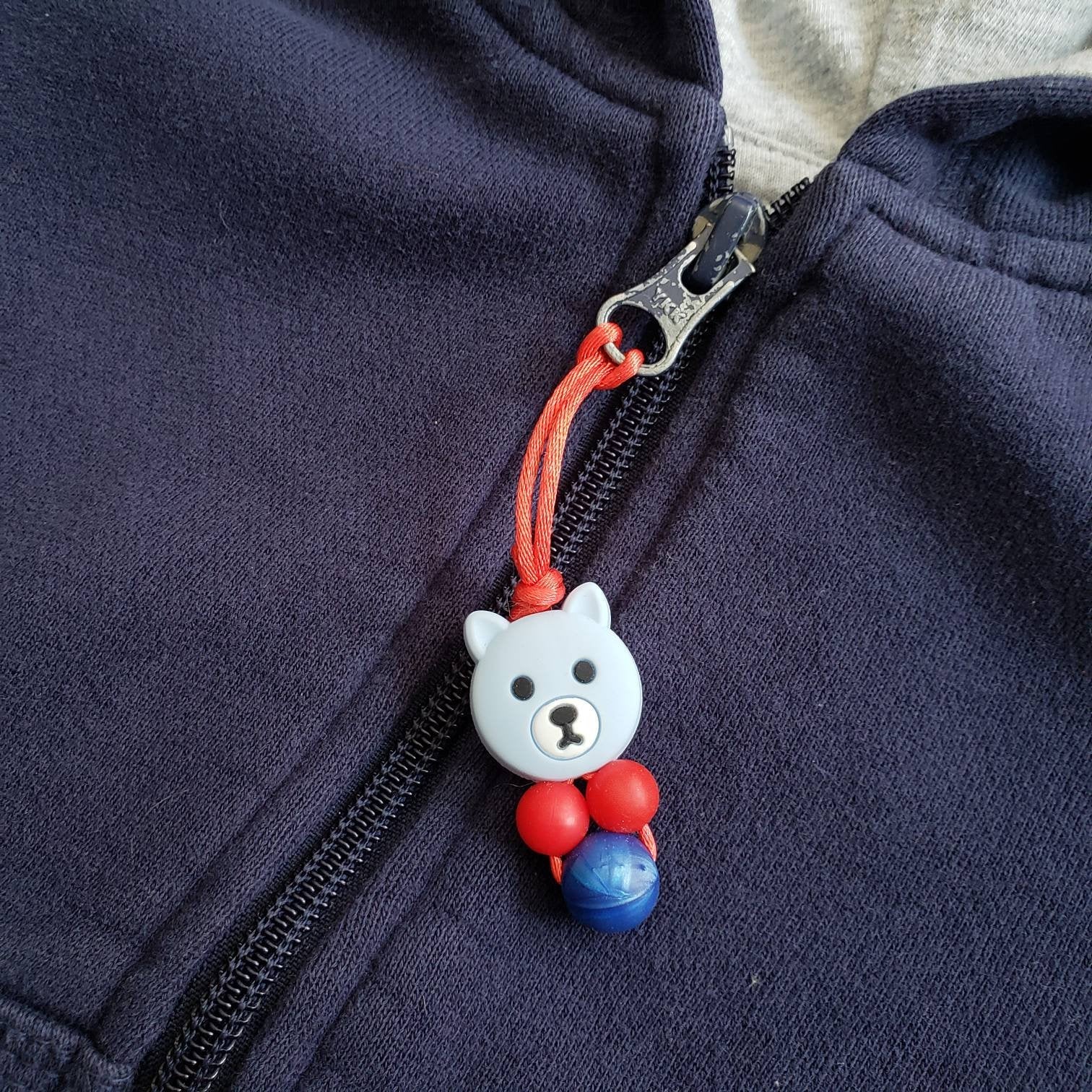 Tirette OURS pour fermeture éclair, ours, zipette, aide l'autonomie des petits, accessoire sensoriel, bille de silicone – Image 7