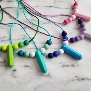 Pendentif GEMME, collier pour enfant, mâchouille, accessoire sensoriel, anti-stress, TDAH, TSA