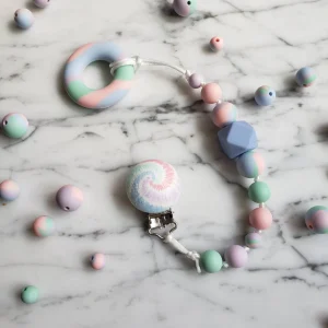 Attache-suce TIE-DYE pastel, peint à la main, cadeau de shower