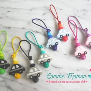 Tirette VOITURE pour fermeture éclair, zipette, auto, accessoire sensoriel, bille de silicone