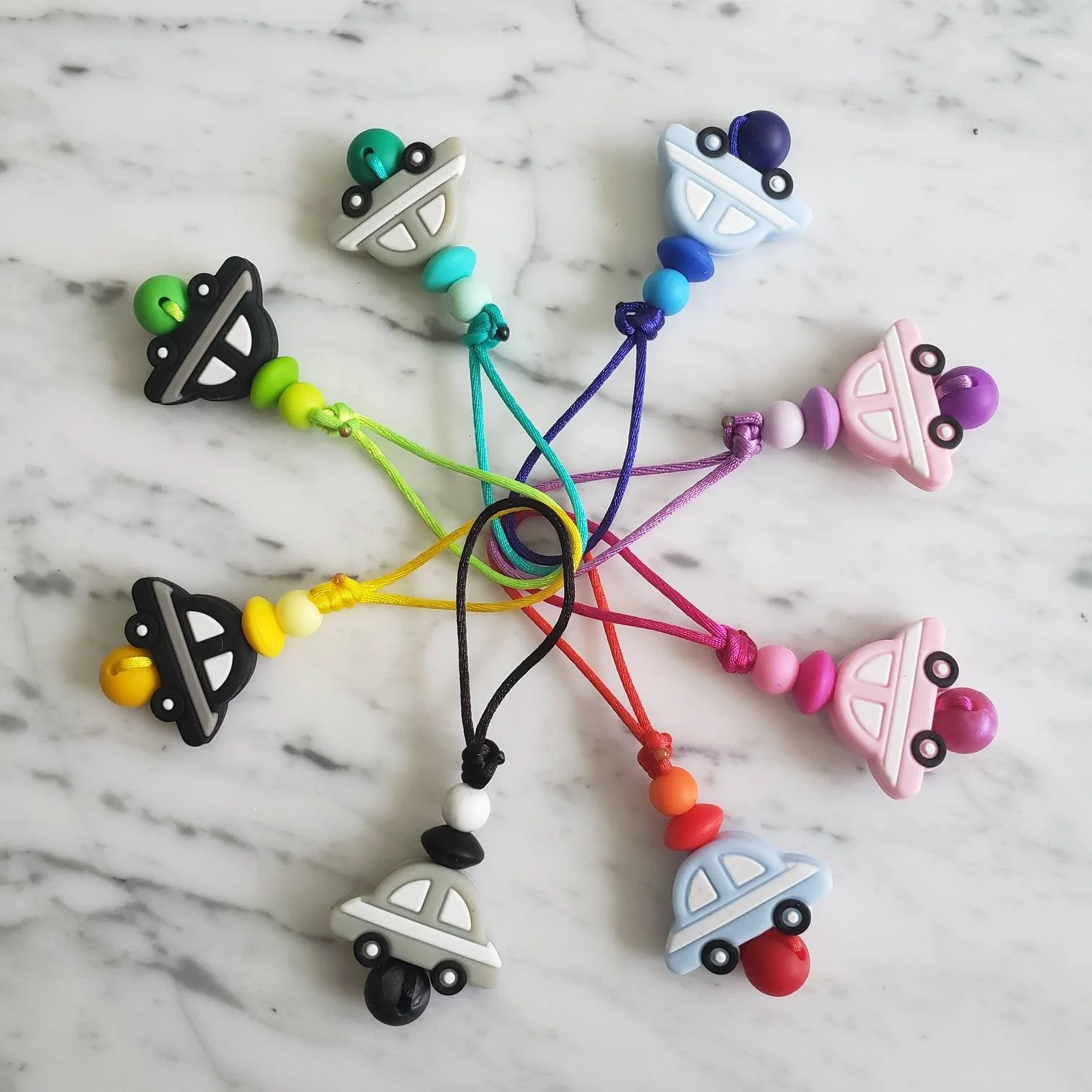 Tirette VOITURE pour fermeture éclair, zipette, auto, accessoire sensoriel, bille de silicone – Image 3
