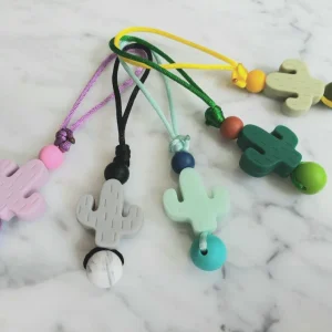 Tirette CACTUS pour fermeture éclair, zipette, aide l'autonomie des petit, accessoire sensoriel, bille de silicone