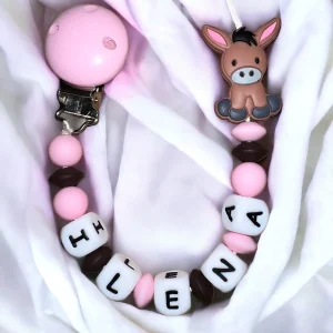 Attache tétine personnalisée âne