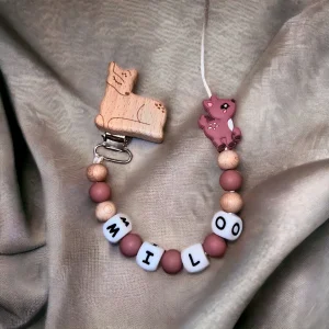 Attache tétine personnalisée biche