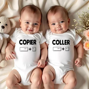 Body duo  bébés jumeaux,  "copier coller"