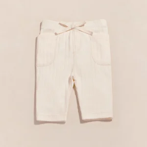 Le pantalon Lars côtelé en coton bio - crème