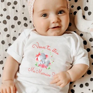 Body bébé personnalisé veux-tu être ma marraine