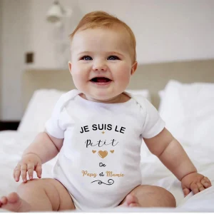 Body bébé personnalisé petit coeur de Papy et Mamie