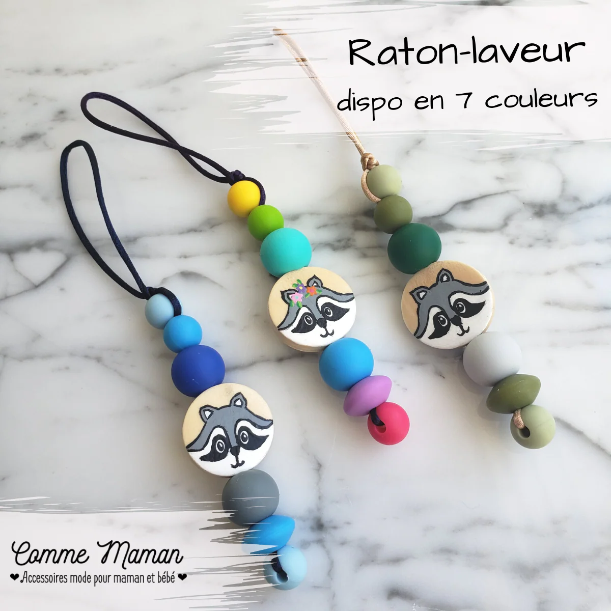 Identificateur RATON-LAVEUR, tirette à fermeture éclair, sac d'école, étui à crayons