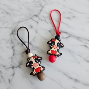 Tirette VACHE LOVE pour fermeture éclair, zipette, aide l'autonomie des petit