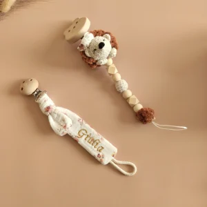 Attache tétine personnalisée en perles