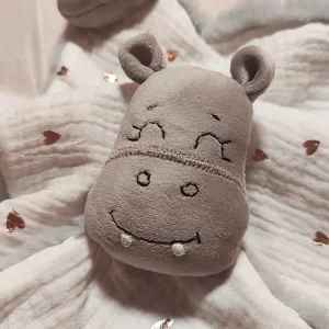 Doudou Hippopotame - doudou fait main personnalisé