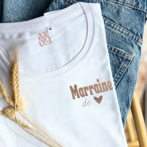 Broderie marraine coeur(s) personnalisé(s)